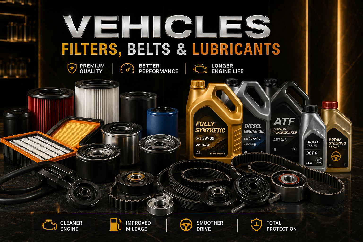 Filters, Belts & Lubricants — spare parts